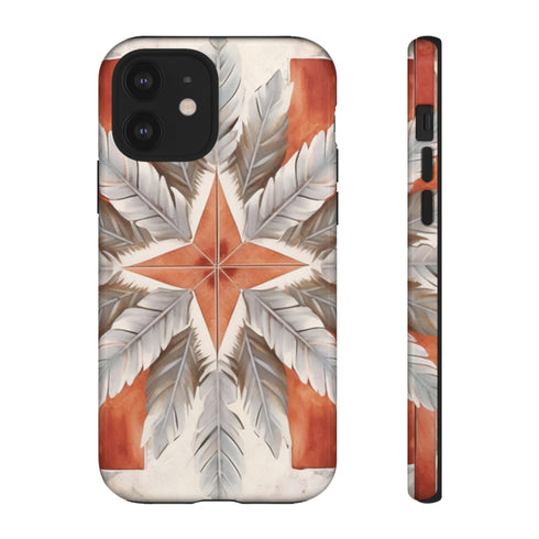 Silver Feather Compass - Impact Resistant Phone Case